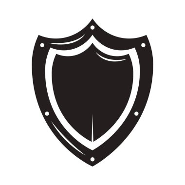 Ortaçağ kalkan silueti simgesi izole edildi