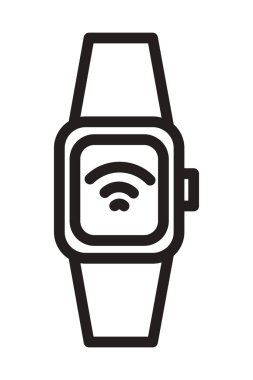 smartwatch wifi sinyal çizgisi simgesi izole edildi