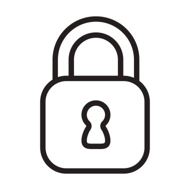 asma kilit güvenlik simgesi satırı izole edildi