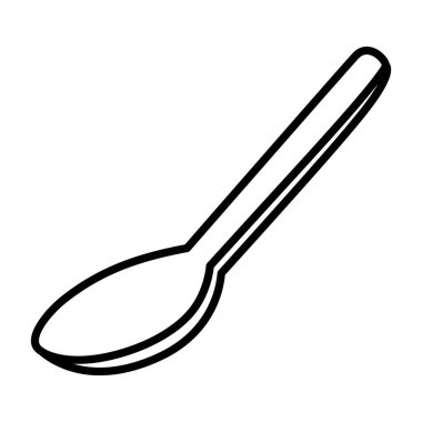 kaşık yiyecek minimalist boyama stili izole