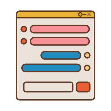 webpage template computer tech icon clipart