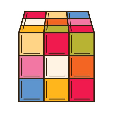 komik küp klasik estetik ikonu izole edildi