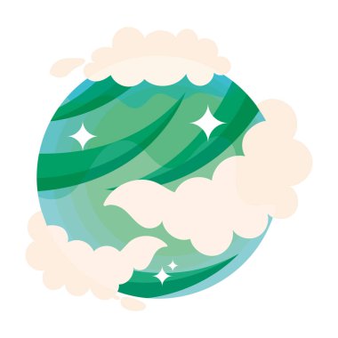 bulutlu uzay gezegeni izole edilmiş tasarım