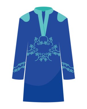 mavi giysiler kurta izole tasarımı