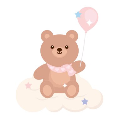 Yavru ayı partisi balonu izole edilmiş