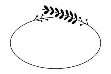 Çiçek çerçevesi oval şekli izole edilmiş simge