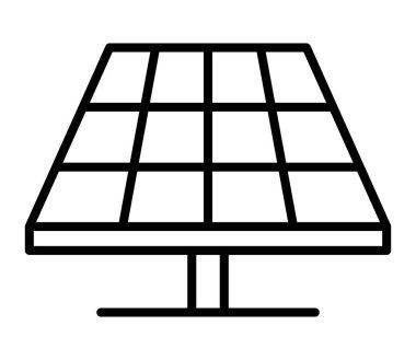 Güneş paneli akıllı ev izole çizgi simgesi