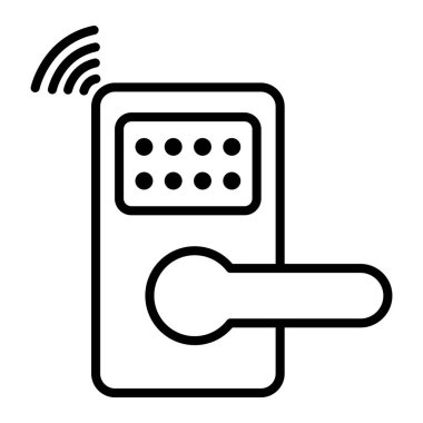 akıllı kilit ev izole satır simgesi