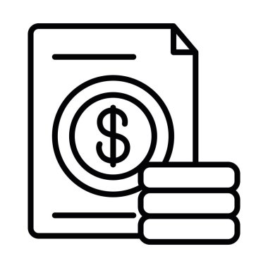 para sikkeleri ve fatura simgesi satırı izole