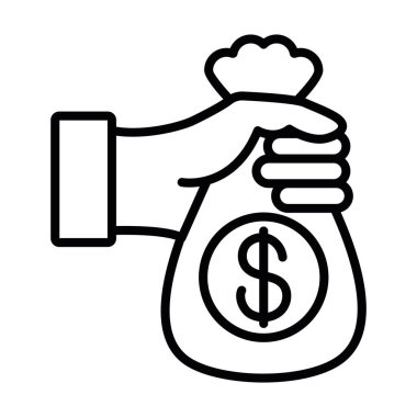 para çantası el simgesi satırı izole