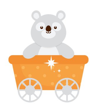 bebek duşu koala karikatürü izole edildi