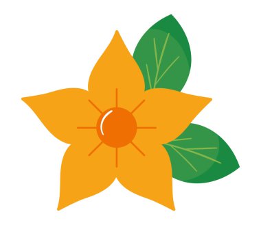 sarı çiçek ve yaprak simgesi