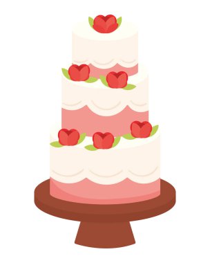 Çiçekli düğün pastası yalnız tasarım