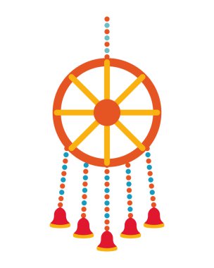 Hint düğün tekerleği dekoru izole edilmiş.