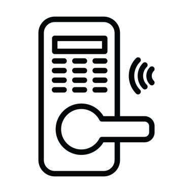 akıllı kilit ev izole satır simgesi