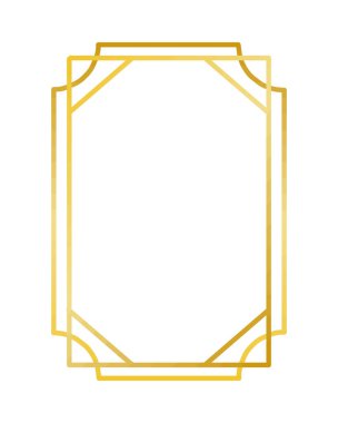 Altın çerçeve kare izole edilmiş simge tasarımı