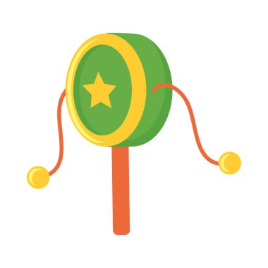 davul çıngırağı bebek oyuncağı izole edilmiş simgesi