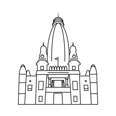 new vishwanath temple linear isolated clipart