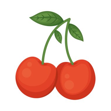 cherry fruit icon isolated design
