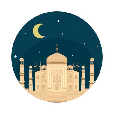 Taç Mahal Tapınağı gece görüşü izole edildi