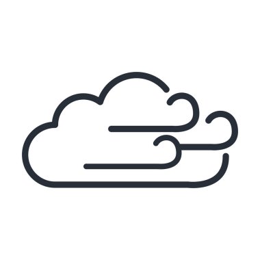 rüzgar hava durumu doğrusal simgesi izole edildi