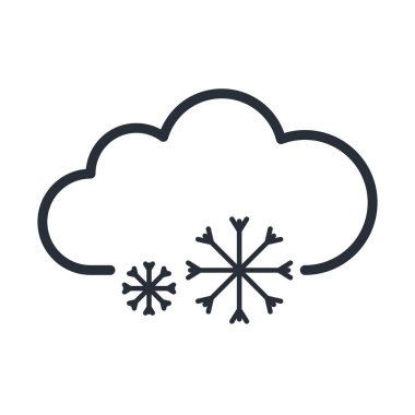 Bulut karı kış ikonu izole