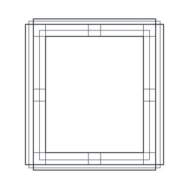 dekoratif monokrom çerçeve izole tasarımı
