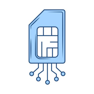 SD kart elektronik sistemi izole edilmiş simge