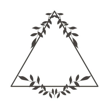 Çiçek çerçeve üçgeni resim izole simgesi