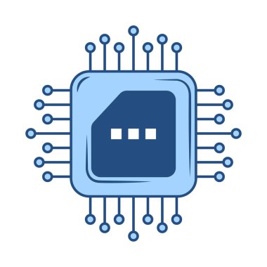 bilgisayar çipi elektronik sistemi izole edilmiş simge