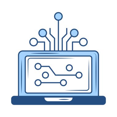 ai dizüstü bilgisayar elektronik sistemi izole edilmiş simge