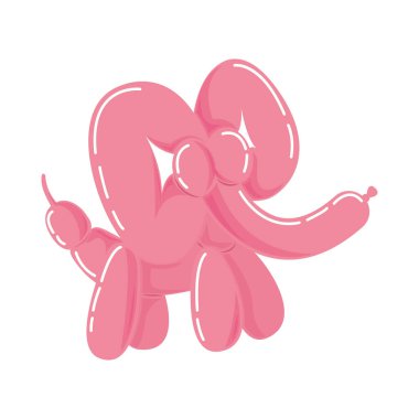 Balonları izole edilmiş fil figürü.