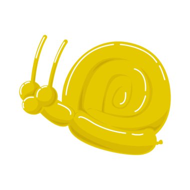 Balonları izole edilmiş salyangoz figürü