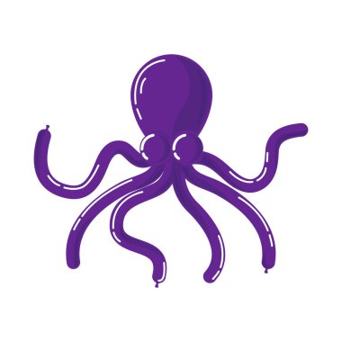 balonları izole edilmiş ahtapot figürü