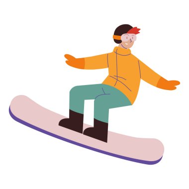Snowboard 'daki adam yalnız tasarım