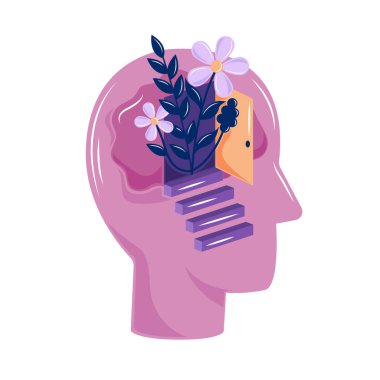 Psikoloji insan beyni izole edilmiş tasarım