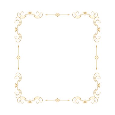 dekoratif altın çerçeve izole tasarım