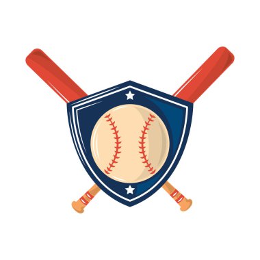 beysbol sopası ve top simgesi izole edildi