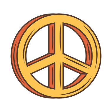 Barış pop sanat etiketi izole edilmiş