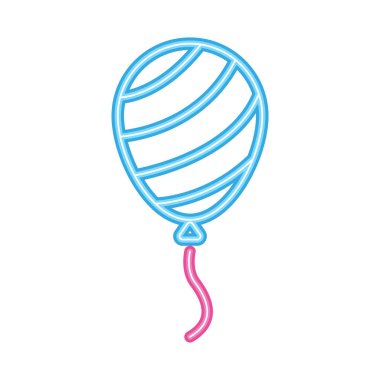 Balonun neon aydınlatması izole edilmiş helyum