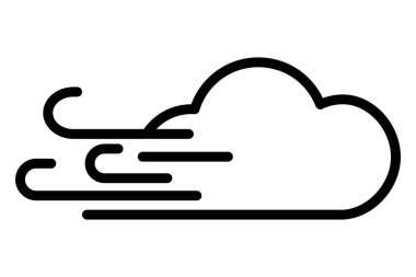 Kuvvetli rüzgar çizgileri olan bir bulut. Rüzgarlı bir hava durumunu gösteriyor.