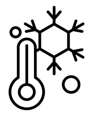 Dondurucu hava koşullarını simgeleyen kar taneli bir termometre.