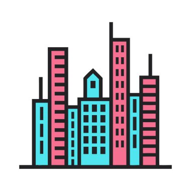 Şehir manzarasına hükmeden modern yüksek binalar