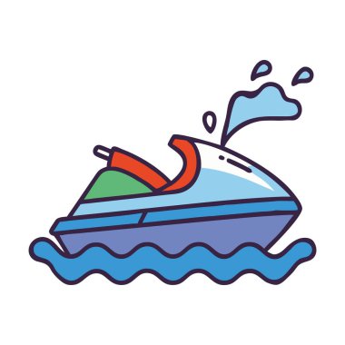 Dalgaların arasında hızlı jet ski