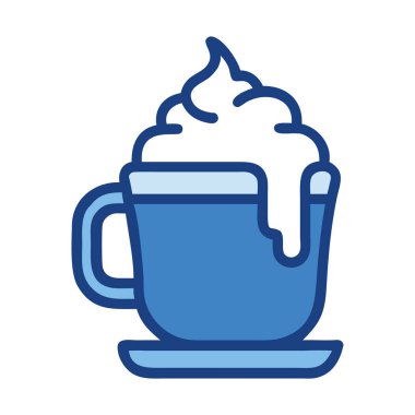 Krem şantili fincanda nefis sıcak çikolata.