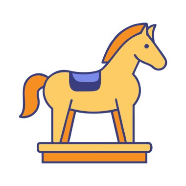 Çocuklar için klasik tahta sallanan at oyuncağı.