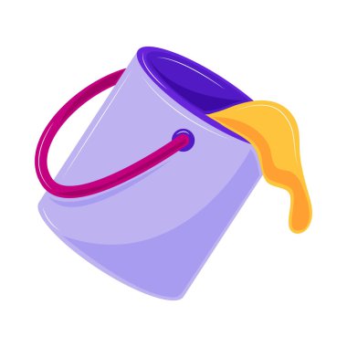 Sanatsal eserlerde kullanılan renkli boya kovası