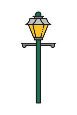 Tek bir parlak feneri olan çağdaş şehir lambası direği