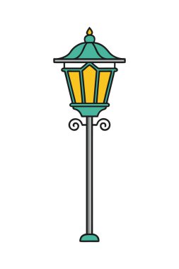 Dekoratif detayları olan eski moda sokak lambası.