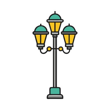 İki klasik parlayan fenerli şık şehir lambası direği